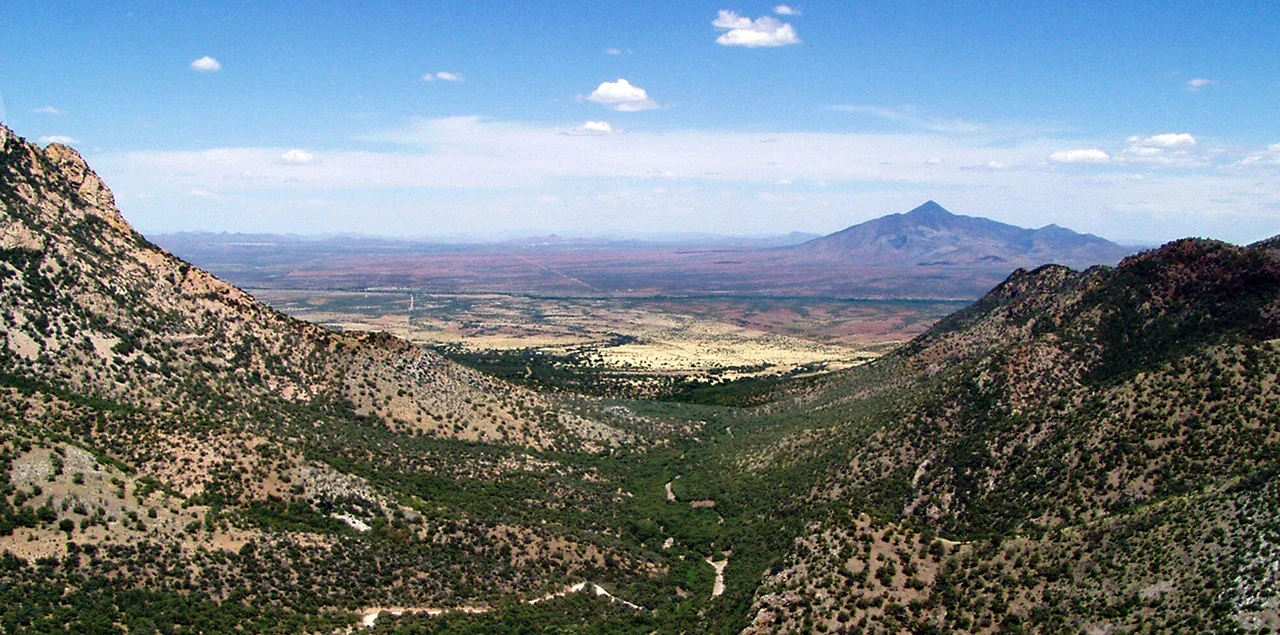 View east from Montezuma Pass across the San Pedro valley