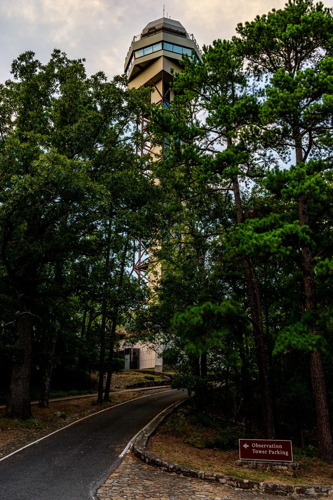 Hot Springs Mountain Tower yönündeki yol ve kule (arşiv fotoğrafı).