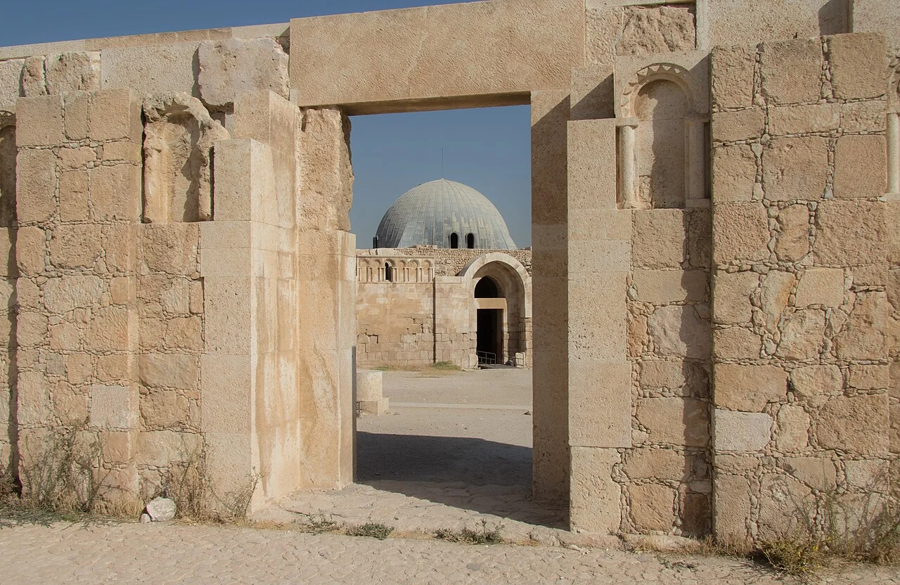 Gate and walls at the Umayyad Palace within Amman Citadel; October 2016.