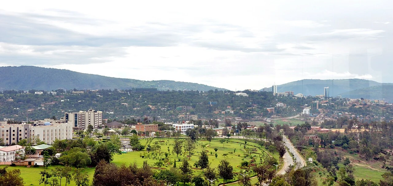 Kigali merkezinin Kimihurura’dan görünümü, Ocak 2018