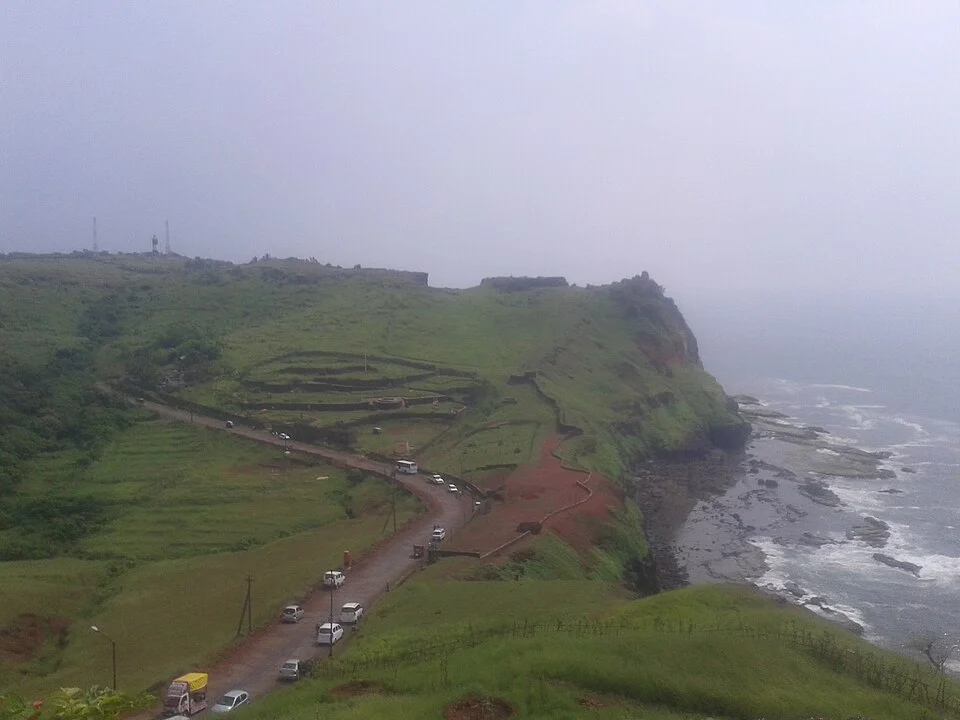 Fort headland and coast panorama in Ratnagiri
