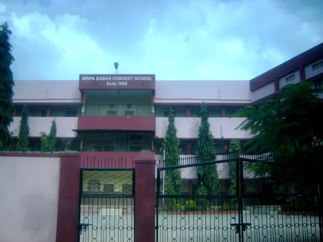 Exterior facade and gate of Kripa Sadan Convent High School in Latur