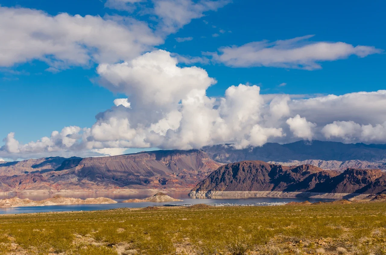 Lake Mead Boulder Basin and mountainous shoreline, NPS archive