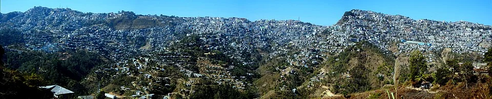 Panorama of the hill city of Aizawl