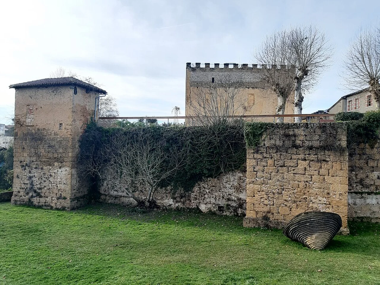 Lacataye donjon and old walls, 23 December 2021; the main museum collections are closed for works.