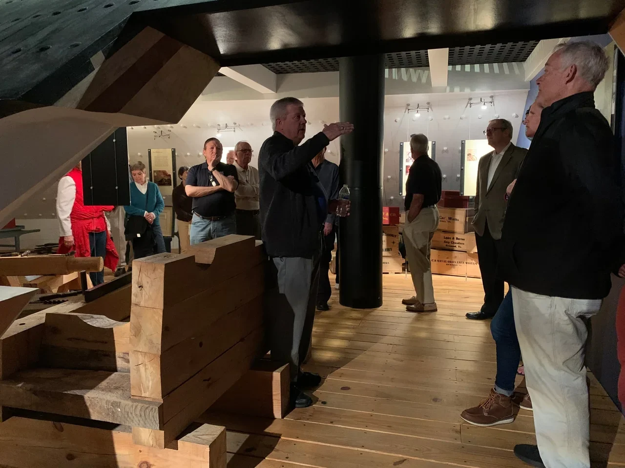 Guided group at a Mariners’ Museum display,11 April 2022 archive