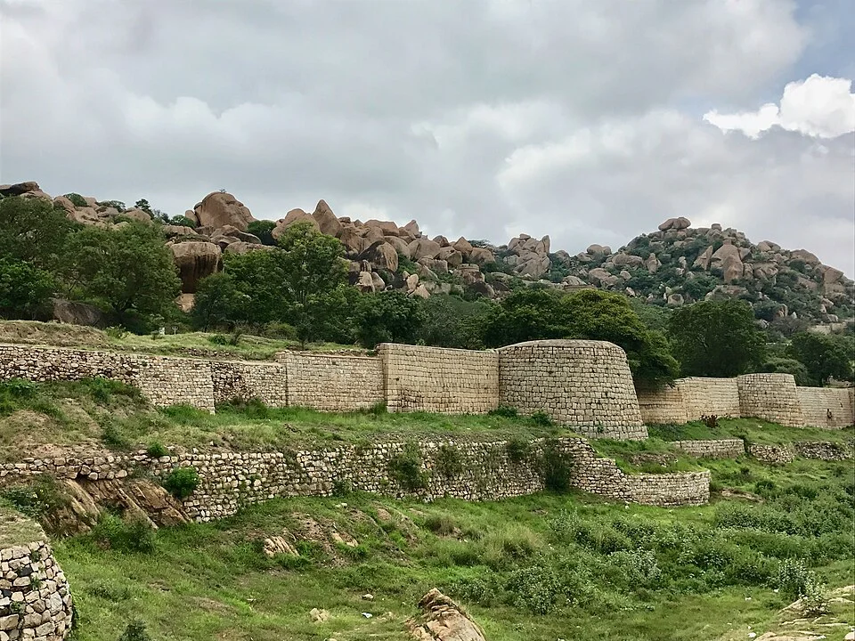 Defensive wall and rocky setting of Chitradurga Fort