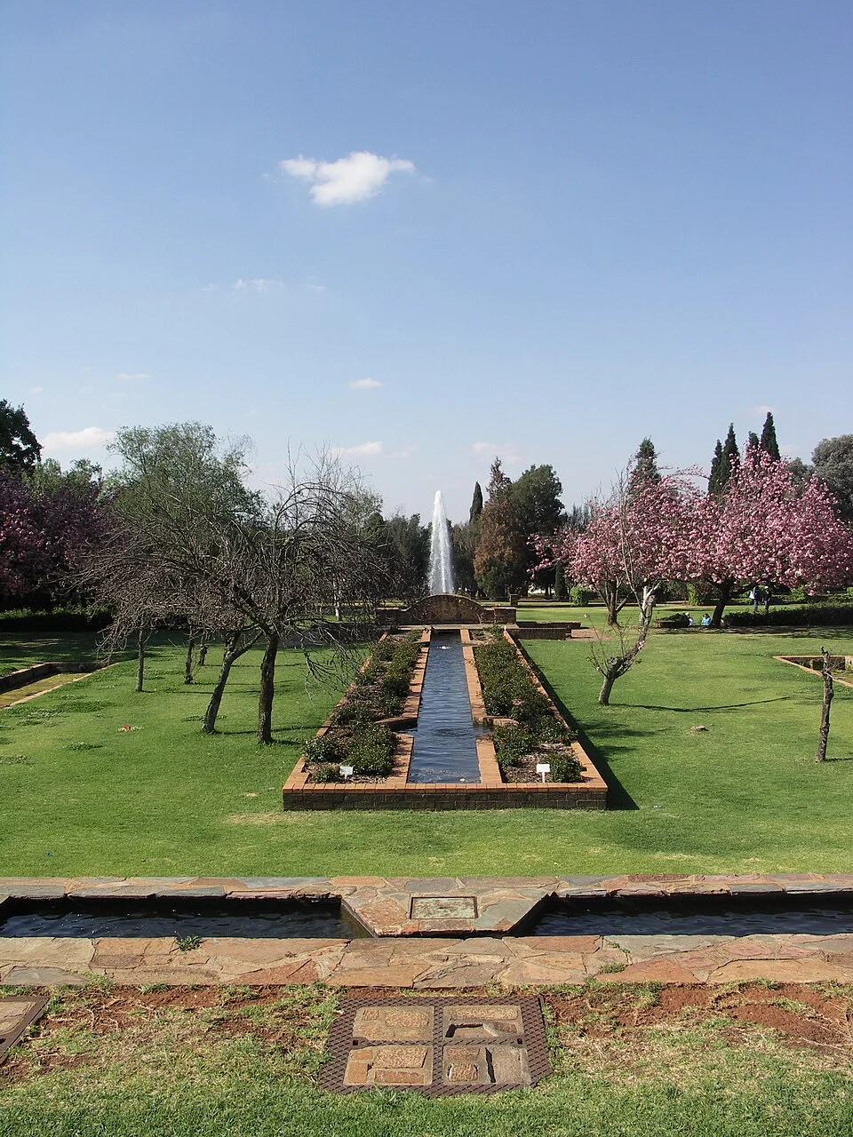 Terraced rose garden within Johannesburg Botanical Garden; September 2008.