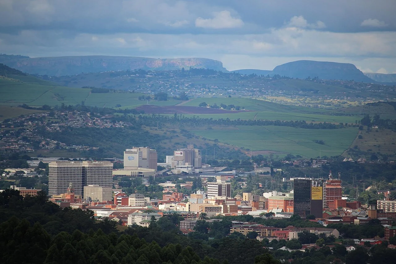 Pietermaritzburg city bowl viewed from Blackridge; AJF-871216, 6 April 2019