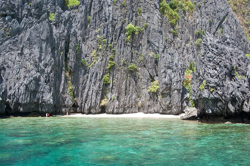 Limestone coast and lagoon in El Nido Bay, Palawan, Philippines
