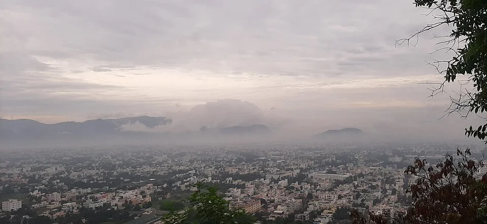 Cloudy city view of Salem in Tamil Nadu