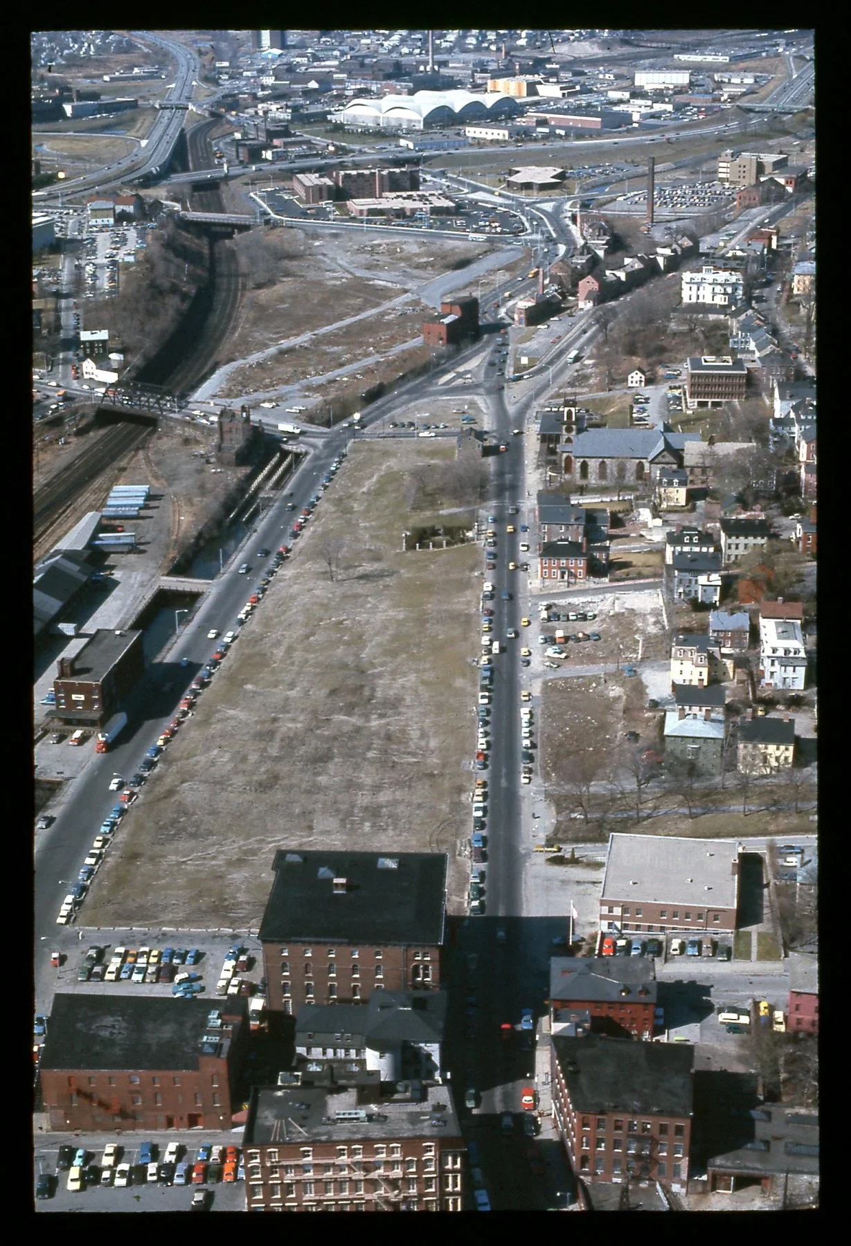 Northward view between Canal Street and North Main Street in the 1970s, NPS archive