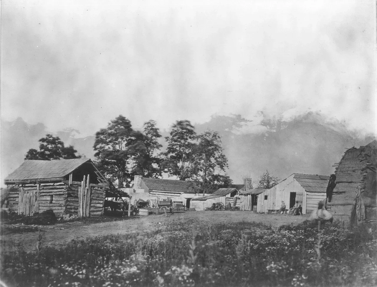 Log and timber structures of the Camp Nelson engineers camp, historical NPS archive