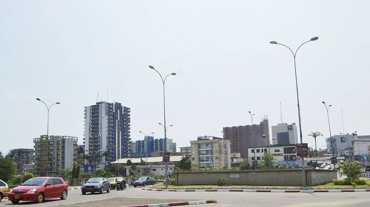 Douala Bonanjo kent görünümü; Mart 2018