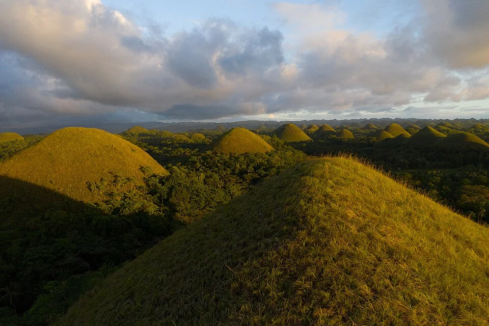 Aerial view of the Chocolate Hills on Bohol, Philippines