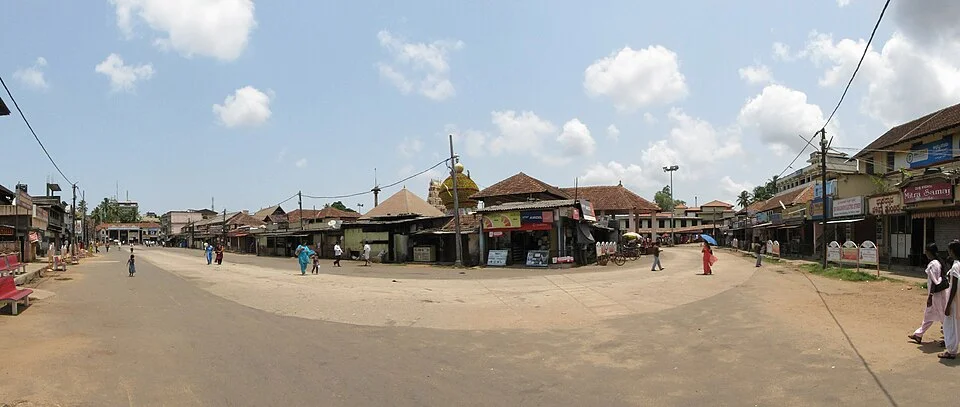 Udupi Cart Street kent çevresinin geniş sokak görünümü