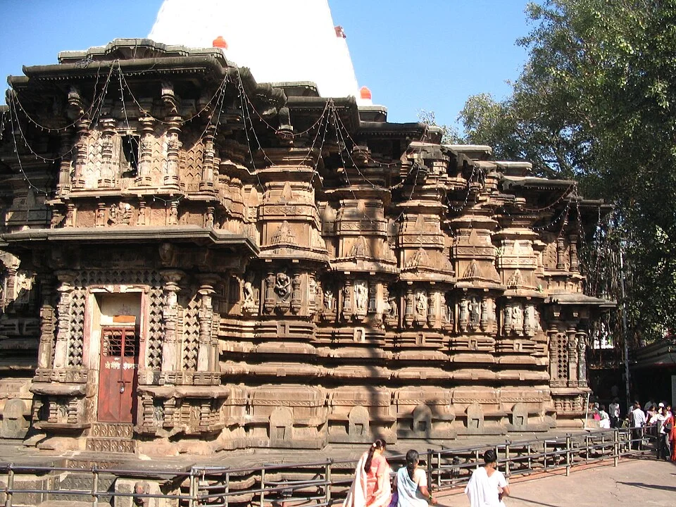 Public exterior architectural view of Ambabai temple in Kolhapur