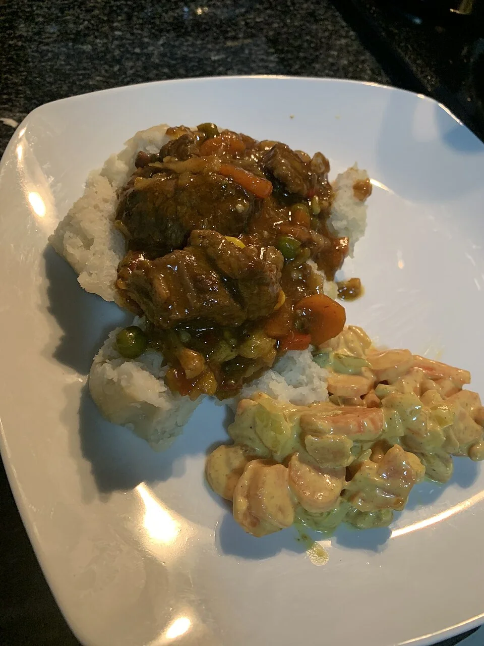 Example meal serving chakalaka with meat; October 2019, no particular city or restaurant is claimed.