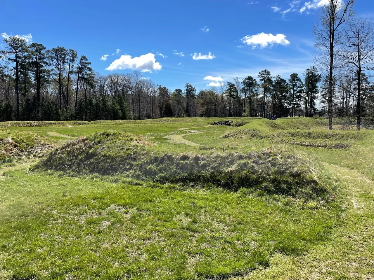 Open interior earthworks of Fort Fisher in Petersburg Western Front, NPS archive