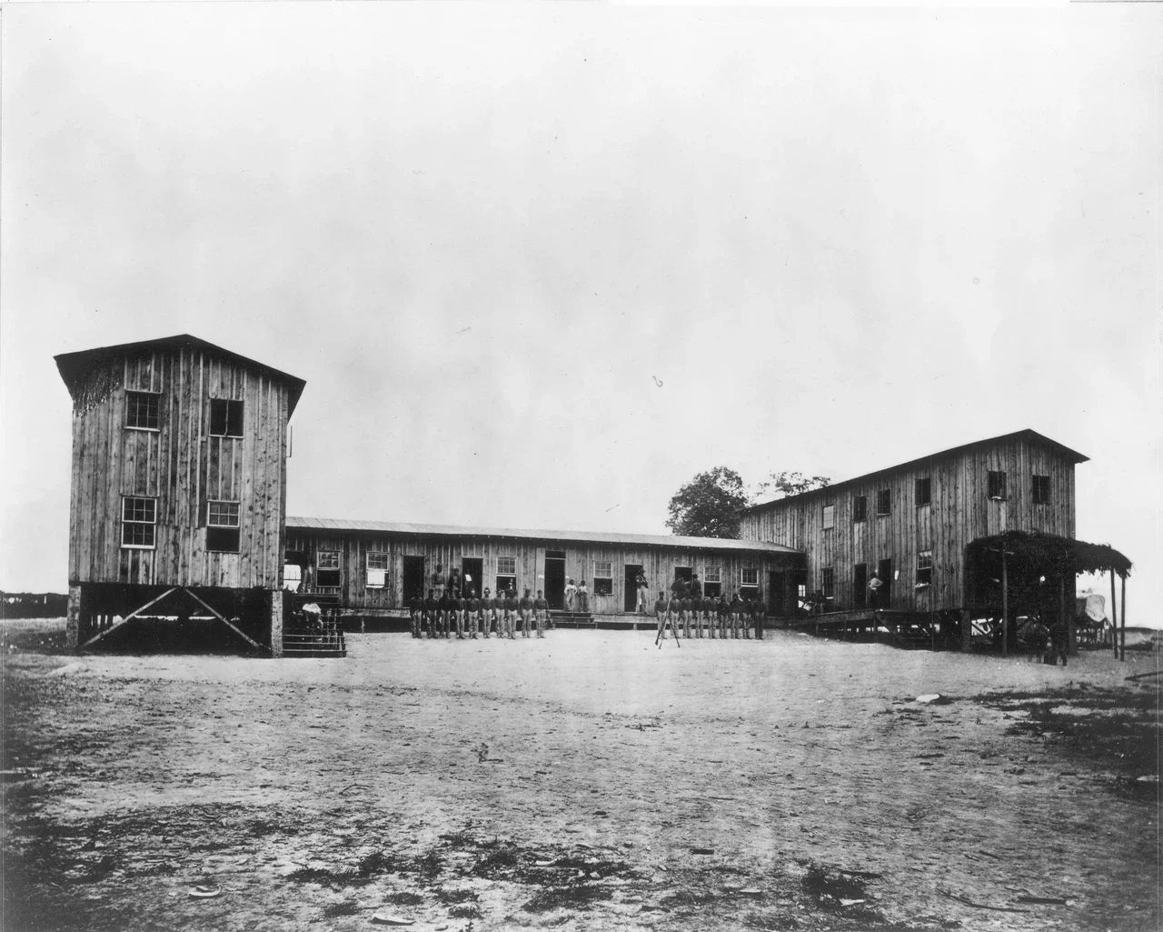 Camp Nelson USCT recruitment office and soldiers, historical NPS archive