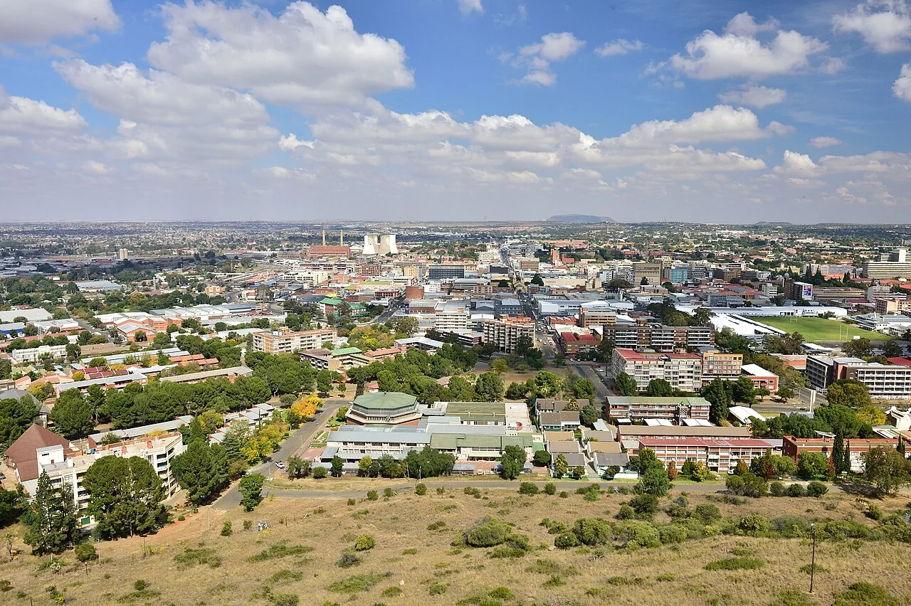 Bloemfontein city view from Naval Hill; 23 April 2015, not a current transport record