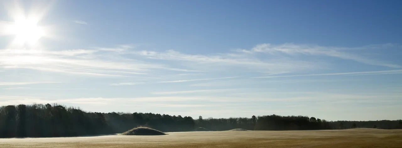Tupelo dışında parkway 286,7. milde Pharr Mounds arkeolojik peyzajı, arşiv panorama