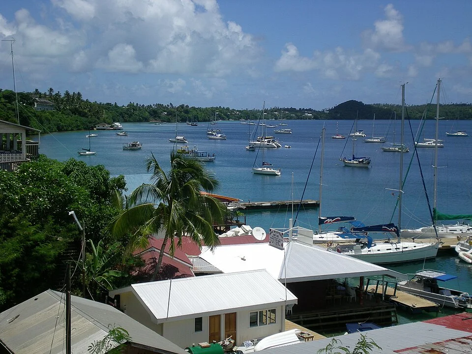 Boats in the harbour at Neiafu, Vavaʻu, Tonga
