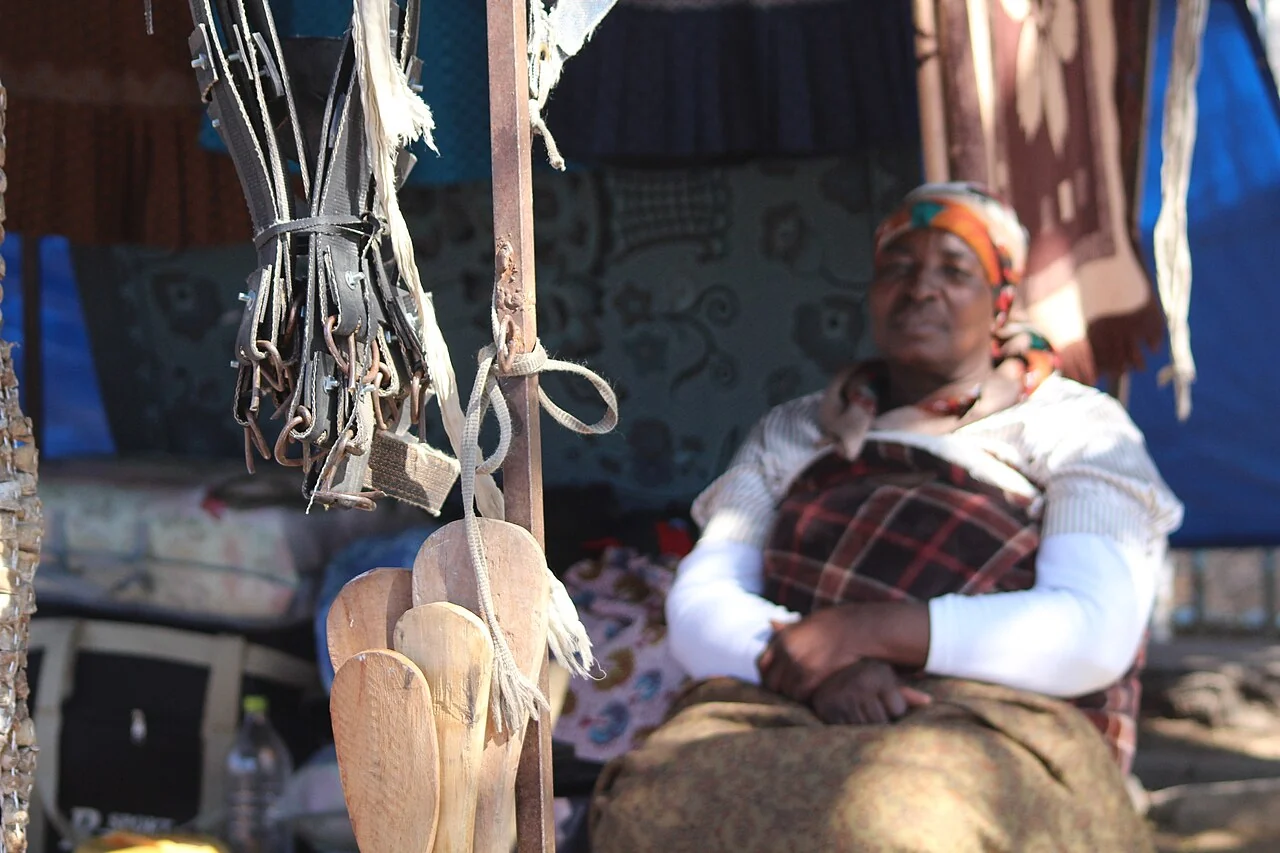 Vendor near Francistown railways; June 2017, not a food stall