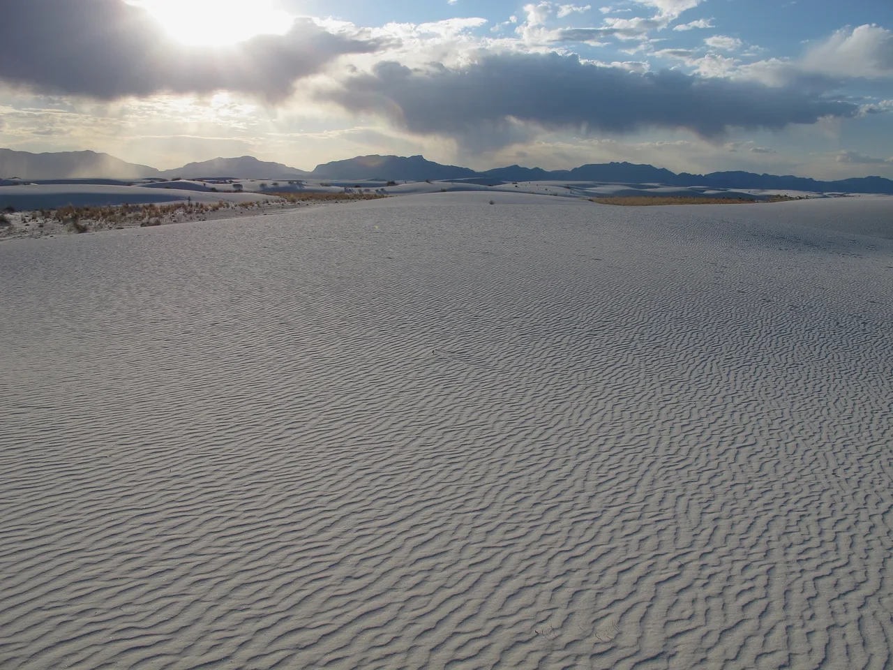 Archival wind-shaped ripples on sand at White Sands near Alamogordo
