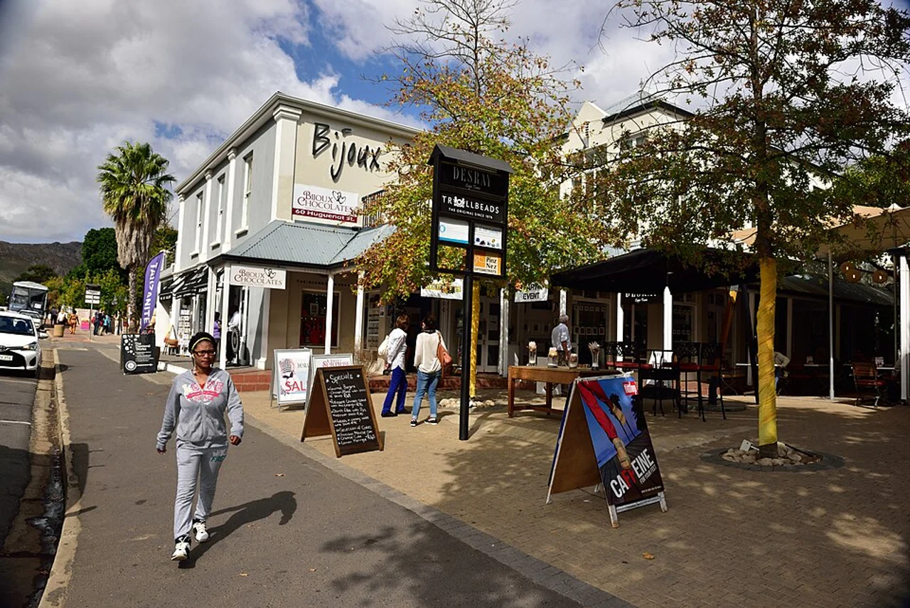 Franschhoek town street,April2015; not inside the Motor Museum collection