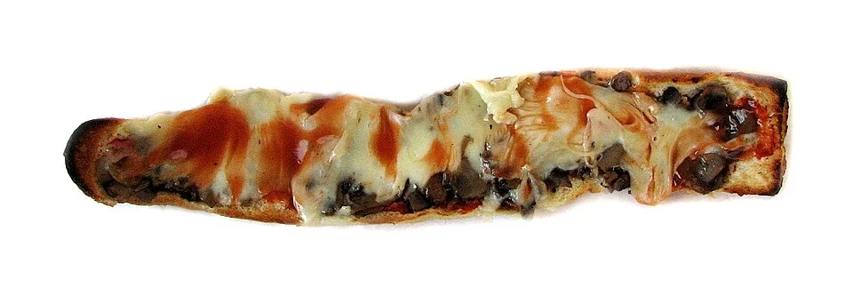 Illustrative zapiekanka hot open sandwich; 2008, venue unconfirmed, not a Kraków business photograph.