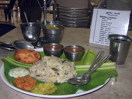 A breakfast plate photographed in Nagercoil