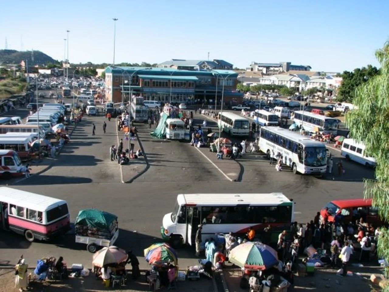 Francistown bus terminal; 2010 view, not a current service record