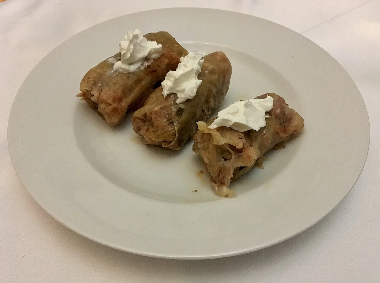Romanian-style sarmale dish example; April 2018, conflicting source location information; not a Moldovan or Chișinău restaurant.