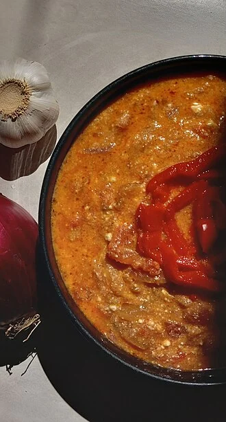 Albanian fërgese dish, 18 April 2025; real food example, not attributed to a named Tirana restaurant or current menu.
