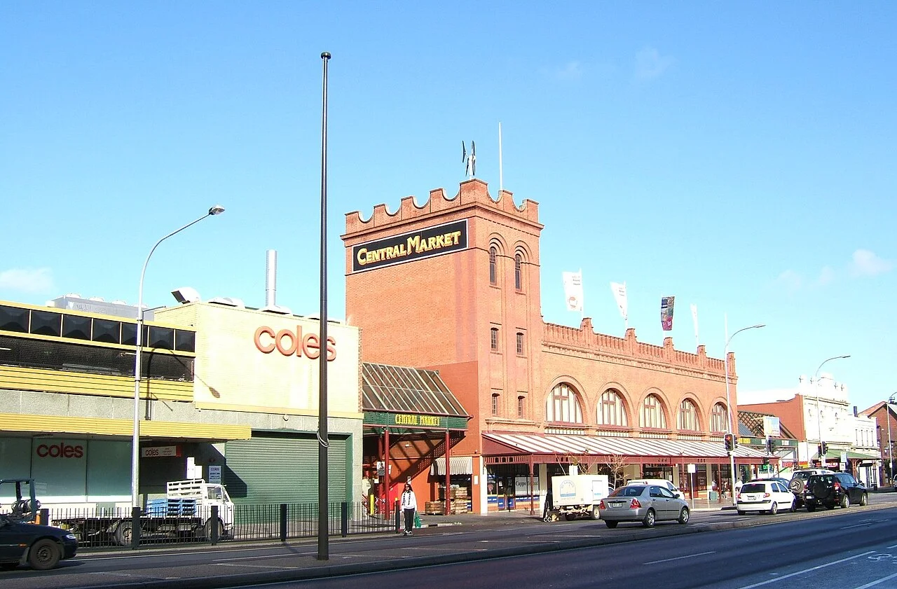 Adelaide Central Market exterior and street, 2010