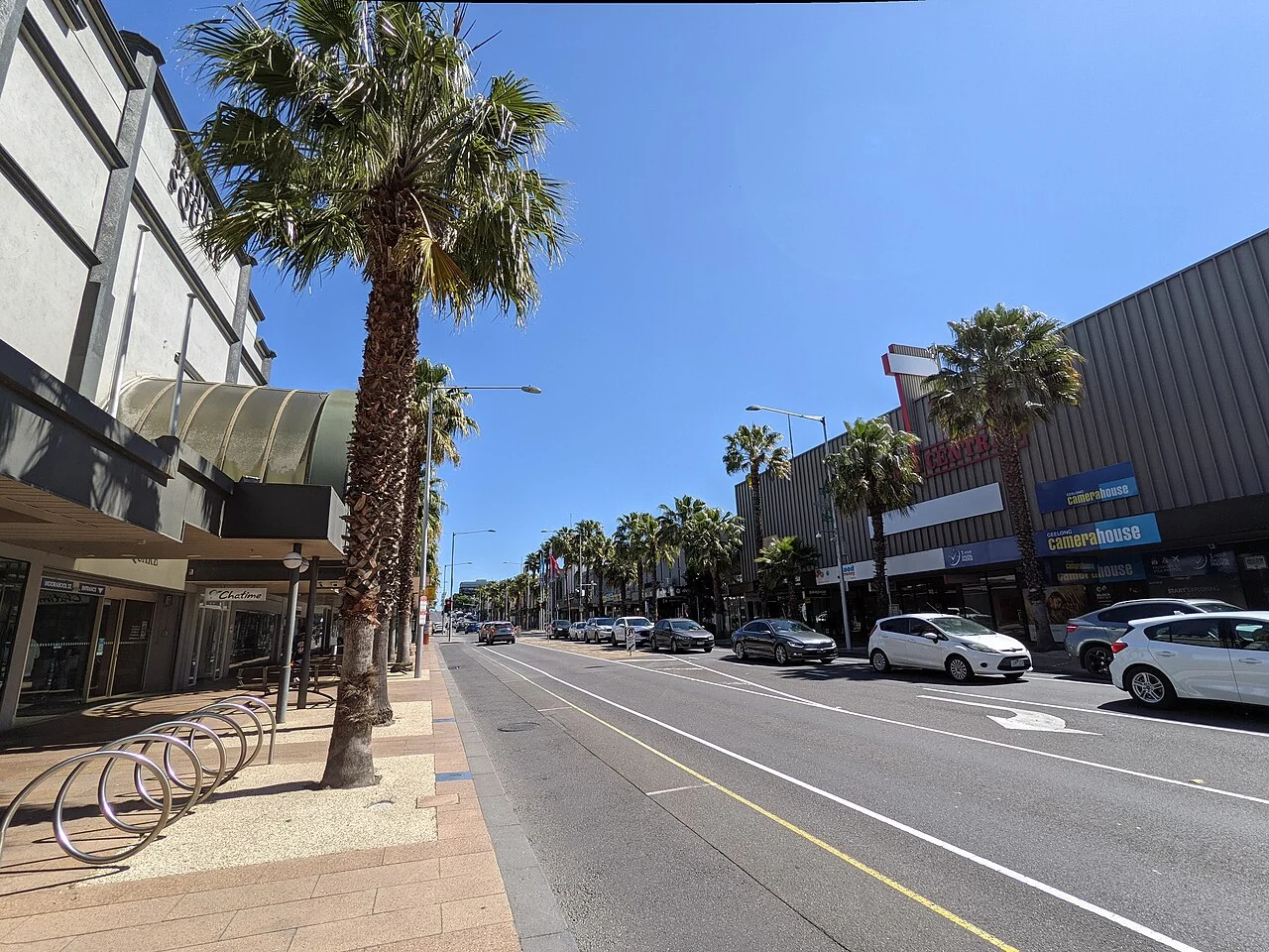 Moorabool Street outside Market Square in Geelong, November2021