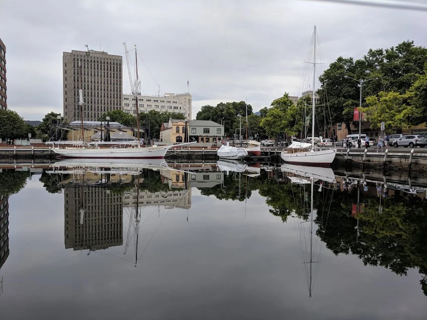 Hobart Constitution Dock, Aralık 2017; güncel tekne seferi kanıtı değil