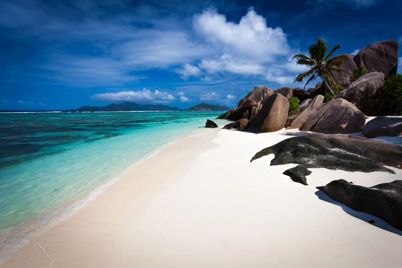 La Digue Anse Source d’Argent granit kıyısı, 25 Eylül 2014