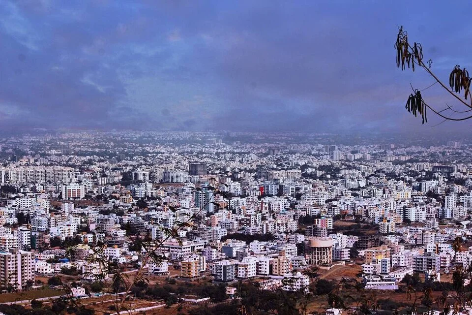Nashik city view from Pandav Leni hill