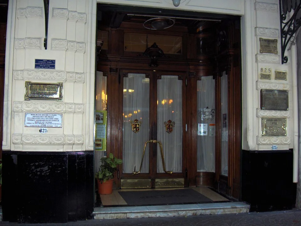 Historic street entrance of Café Tortoni, Buenos Aires, 2006
