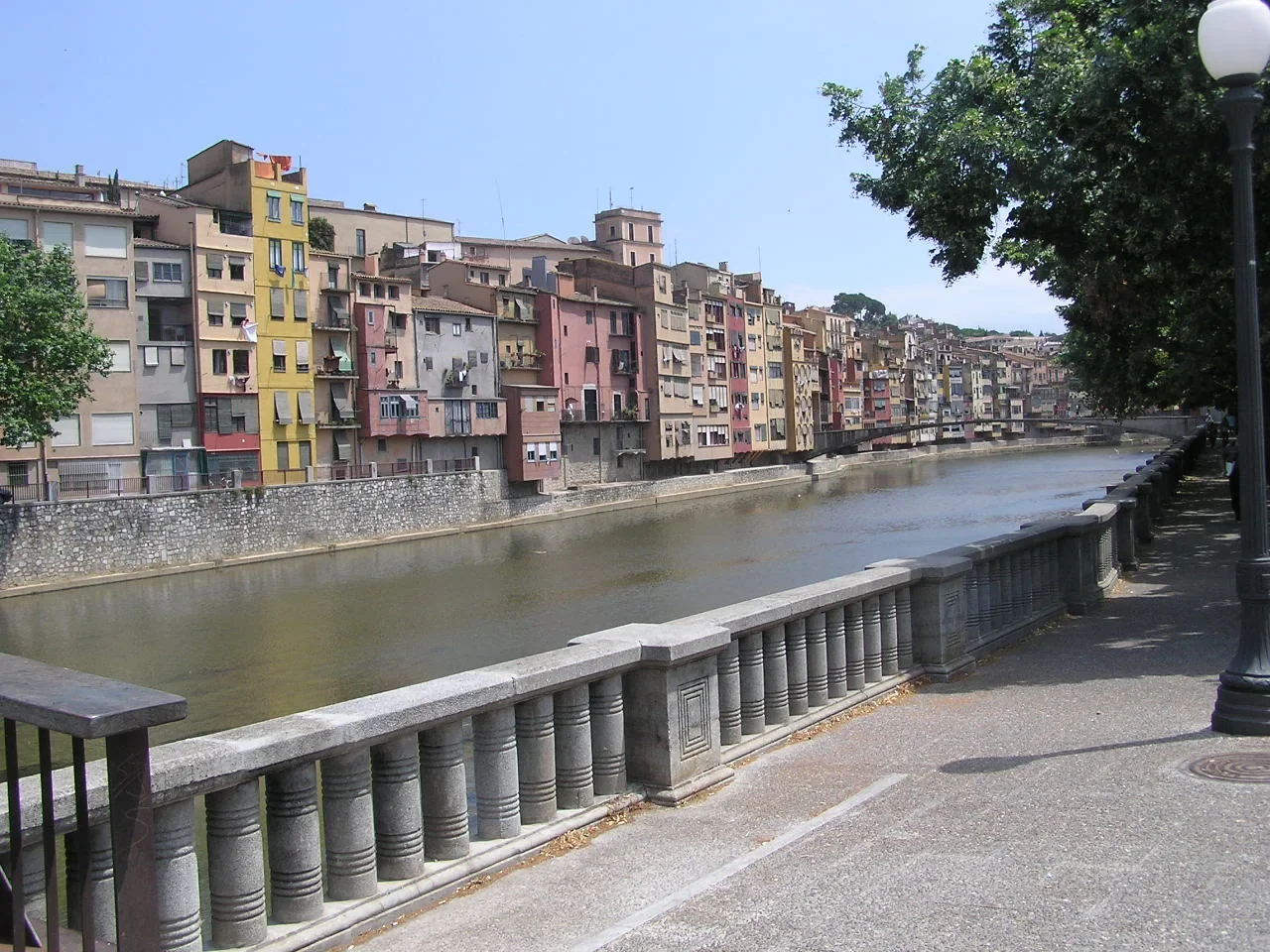 River Onyar and colourful waterfront façades in Girona, 2004