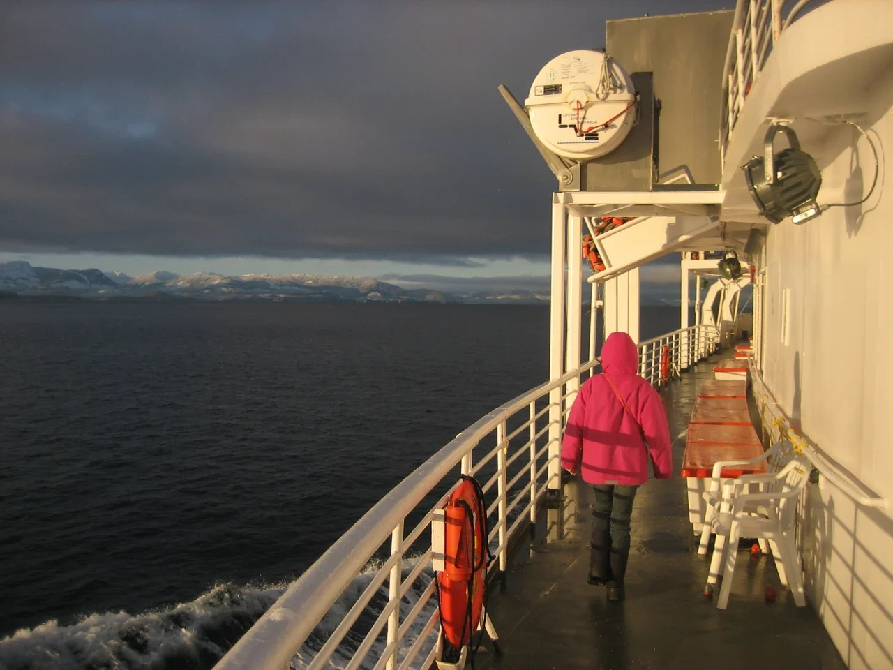 Outer deck and coastal scenery during a Juneau–Gustavus crossing