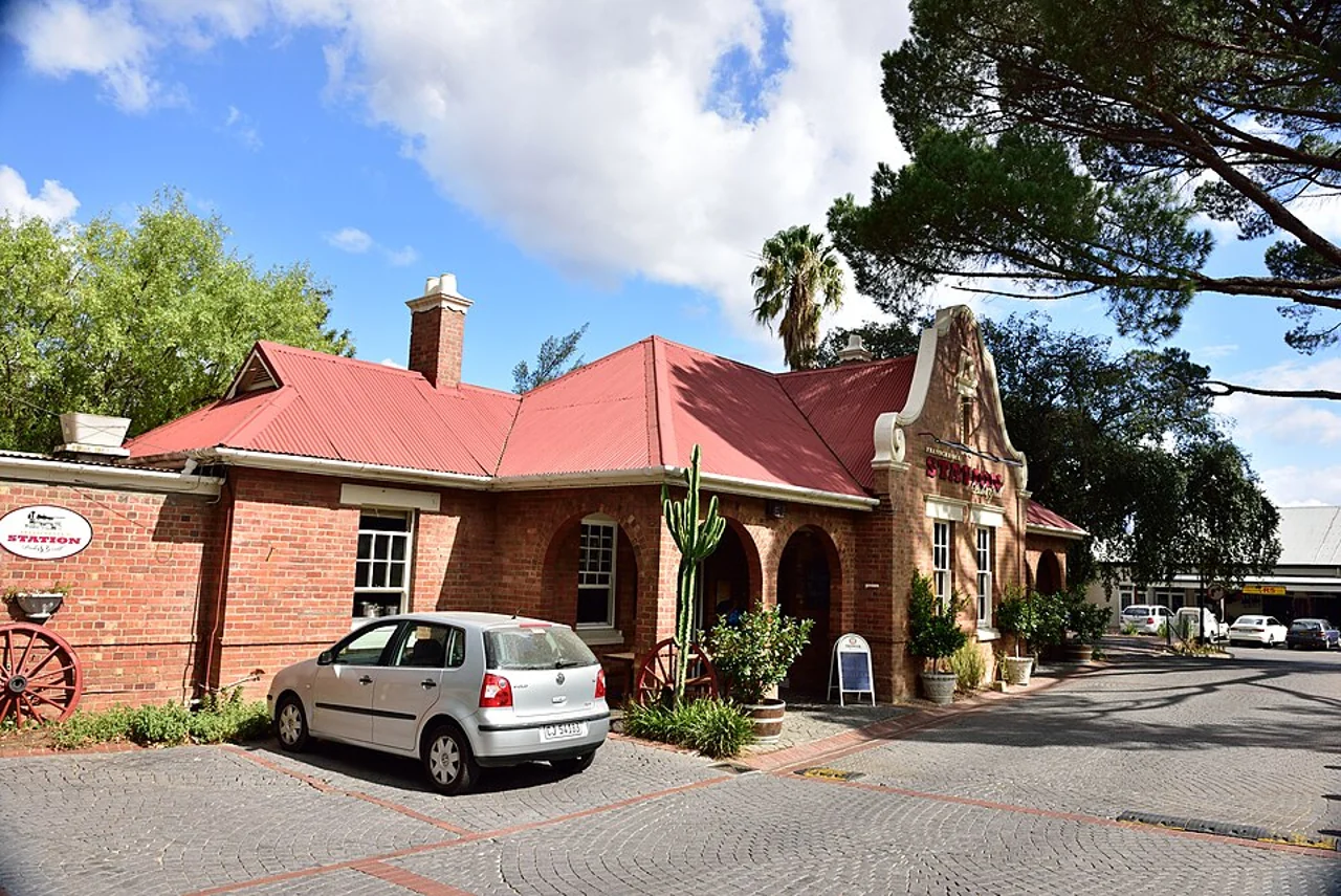 Historic Franschhoek station building,April2015; not a current train or restaurant service claim