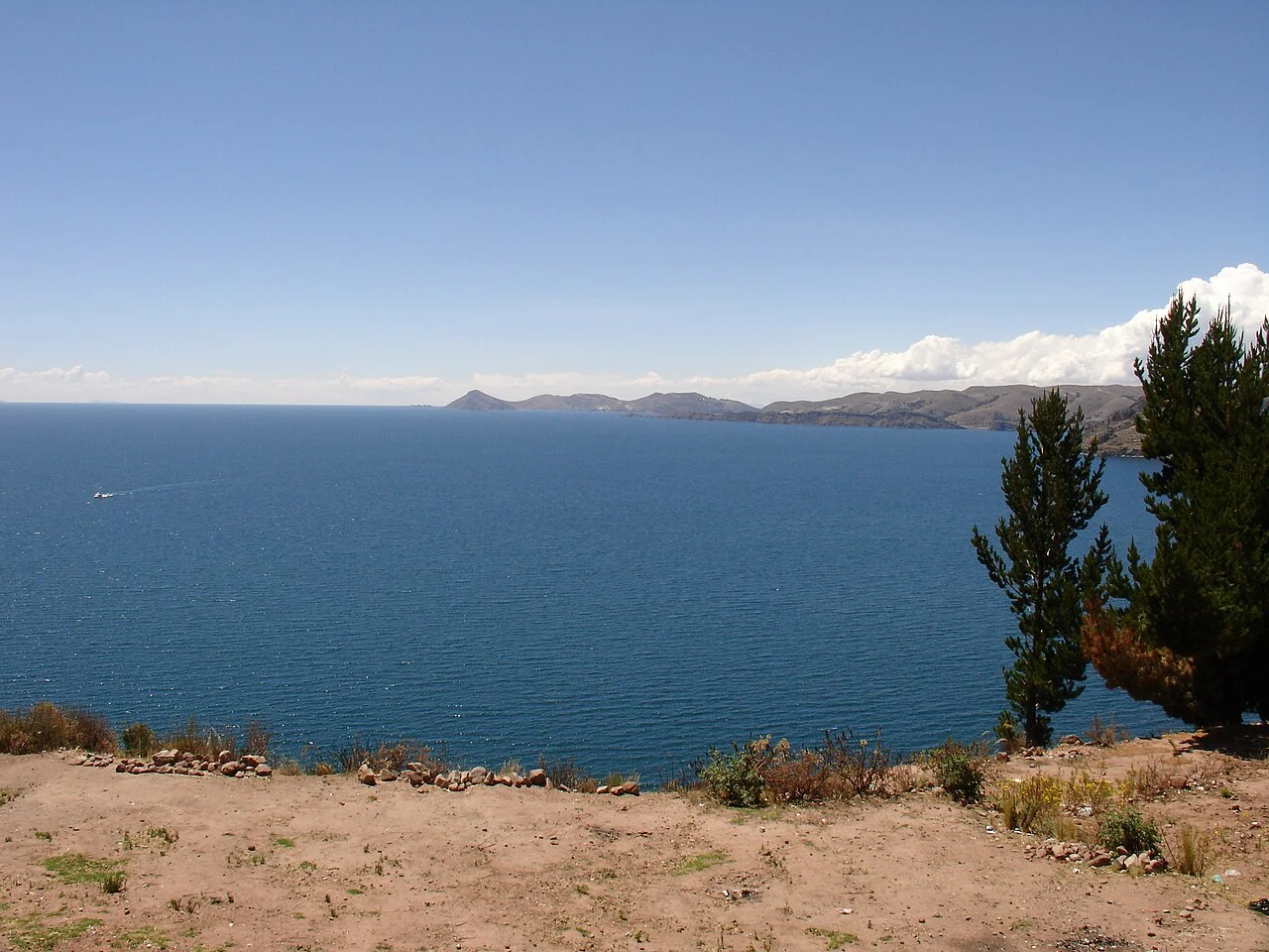 Bolivian Lake Titicaca toward Isla del Sol from Copacabana, 2005