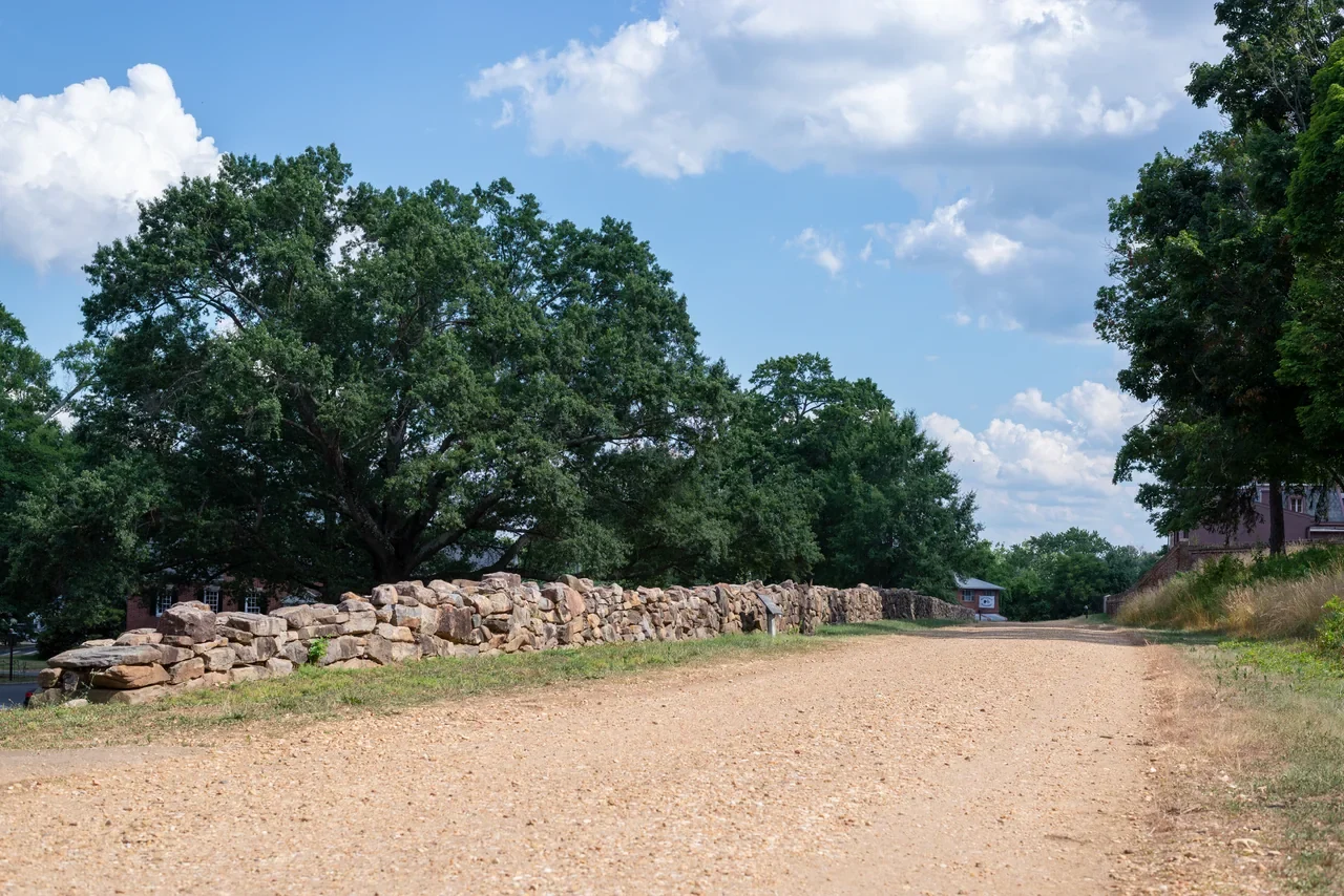 Sunken Road and stone wall at Fredericksburg, NPS archive
