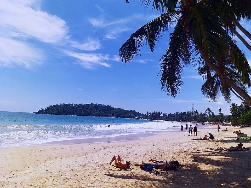 Beach and shoreline at Mirissa, Sri Lanka