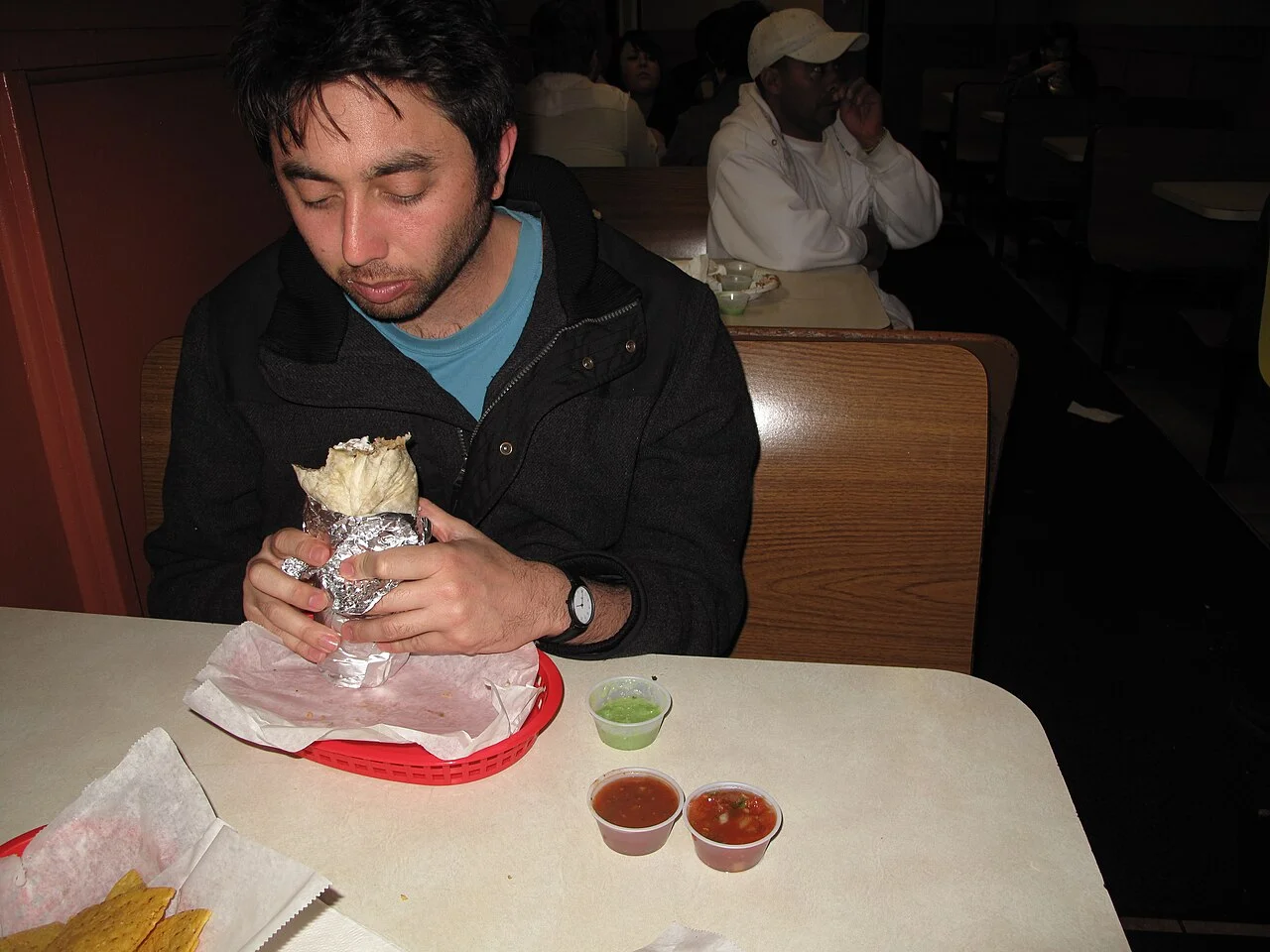 Mission-style burrito in San Francisco, January 2011