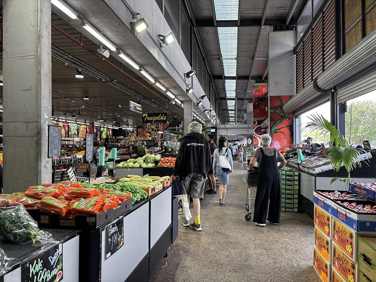 Part of Fyshwick Markets in Canberra, March 2025