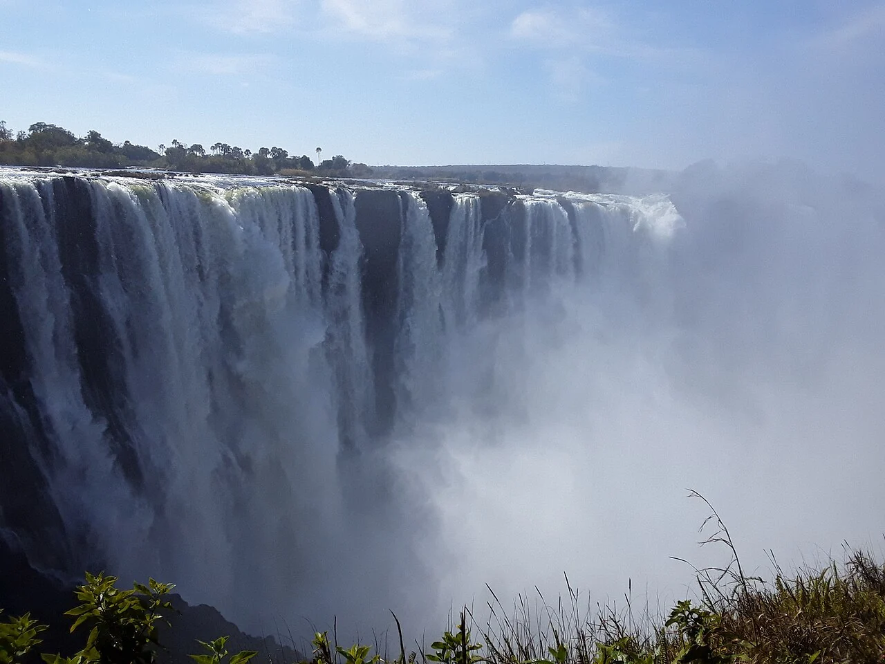Main Victoria Falls viewed from Zimbabwe; Stiac H, source date 29 June 2019